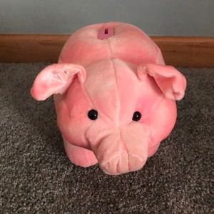 Vintage Pink Piggy Bank Plush